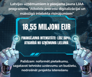 :Jauna LIAA atbalsta programma uzņēmumu digitalizācijai un mākslīgā intelekta risinājumu ieviešanai